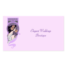 Pink art nouveau bridal boutique business card
