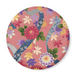 Pink Asian Floral Magnet