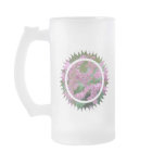 Pink Astilbe Flowers Frosted Beer Mug