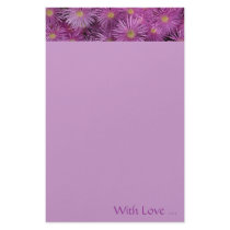 Pink Astors Floral Stationery