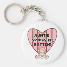 Pink Auntie Spoils Me Key Chains