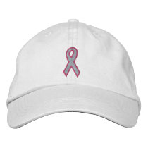 Pink Awareness Ribbon Embroidered Baseball Cap