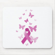 Pink Awareness Ribbon Mouse Mats