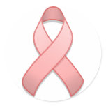 Pink Awareness Ribbon Round Sticker