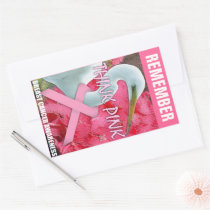 Pink Awareness Rectangular Stickers