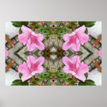 Pink Azaleas 1E kaleidoscope 3 Posters