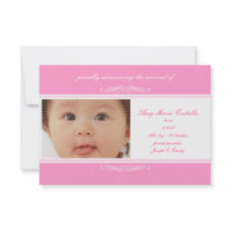 Pink Baby Announcement Cards