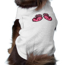 Pink baby booties dog t-shirt