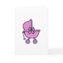 Pink baby buggy cards