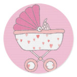 Pink Baby Carriage Sticker