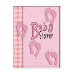 Pink Baby Feet Baby Shower Postcard Invitation