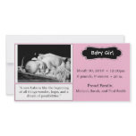 Pink "Baby Girl" Birth Announcement