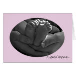 Pink Baby Girl Godparents Request Greeting Card