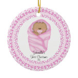 Pink Baby Girls Baby's First Christmas Ornament