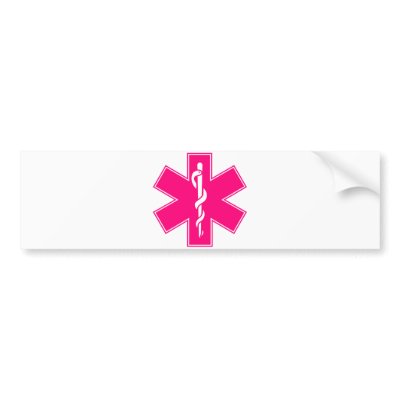 Pink Baby Hot  Nurse EMS Star of Life Bumper Stickers by inquester