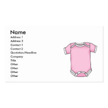 pink baby one piece business cards