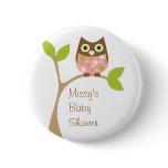 Pink Baby Owl buttons