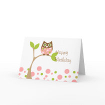 Pink Baby Owl Cards