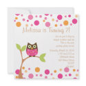 Pink Baby Owl-Hot Pink By Request invitations
