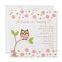Pink Baby Owl invitations