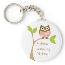 Pink Baby Owl Key Chains