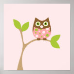 Pink Baby Owl Posters