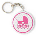 Pink Baby Pram Icon Keychain