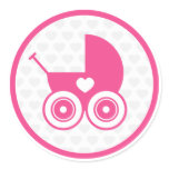 Pink Baby Pram Icon Sticker Sheet