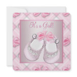 Pink Baby Shoes Pink Baby Girl Shower invitations