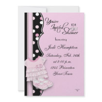 Pink Baby Shoes Shower Invitation