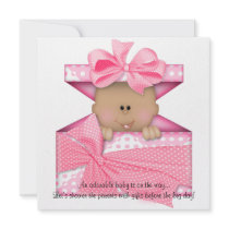 Pink Baby Shower Invitation African American