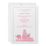 Pink Baby Toys Baby Shower Invitation