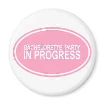 Pink Bachelorette Party in Progress Tees Gifts Fridge Magnets