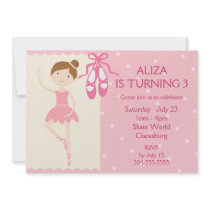 Pink Ballerina Birthday Party Custom Invitations