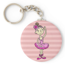 Pink Ballerina Girl Key Chain
