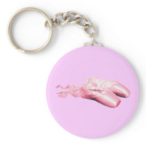 Pink Ballet Shoes Keychain