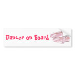 Pink Ballet Shoes Slippers Dancer on Board Bumper Stickers
