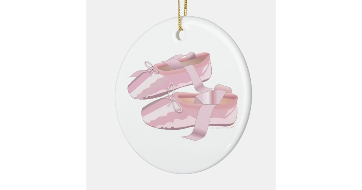 Pink Ballet Shoes Slippers Ornament Template Zazzle