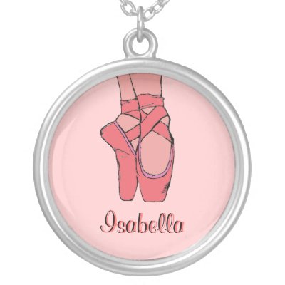 Cute Girl Jewelry on Pink Ballet Slippers Girls Ballerina Necklace By Csinvitations