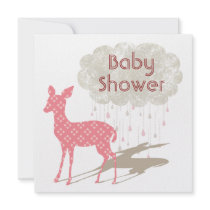 Pink Bambi Baby Shower Inviation