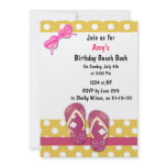 Pink Beach Party Invitations