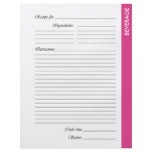 Pink BEVERAGE 2-sided Recipe Pages flyers