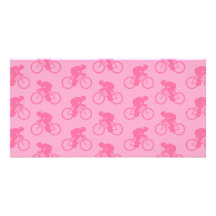 Pink Bicycle Pattern. Picture Card