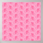 Pink Bicycle Pattern. Poster