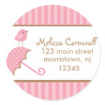 Pink Bird Address Labels stickers