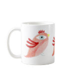 Pink bird jumping funny feathers baby love mug