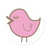 pink bird stickers