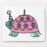 Pink Birthday Turtle Mouse Mat