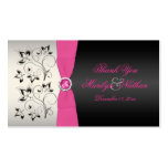 Pink, Black, and Silver Wedding Favour Tag business cards