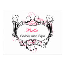 pink black and white Chic Business Thank You Cards Postcard